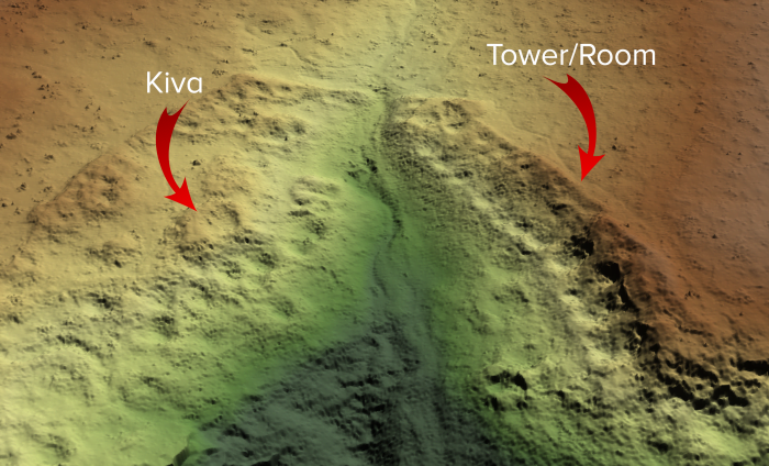 Final bare earth terrain model of Sand Canyon which revealed previously undocumented structures