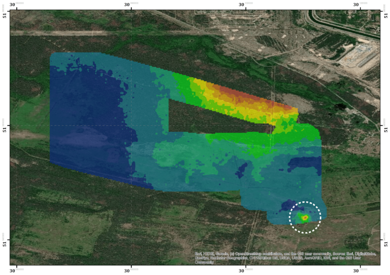 Map of radiation levels Red Forest Chernobyl Routescene