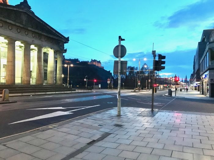 Empty Princes Street Edinburgh