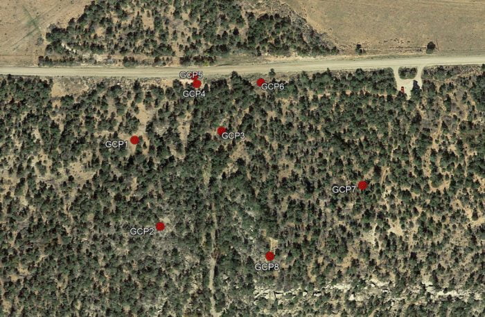 Distribution of Ground Control Points at recent project at Sand Canyon, Colorado, USA