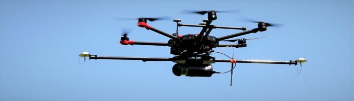 Routescene drone LiDAR system in flight