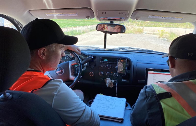 Monitoring live the capture of LiDAR data from the comfort of the air conditioned truck