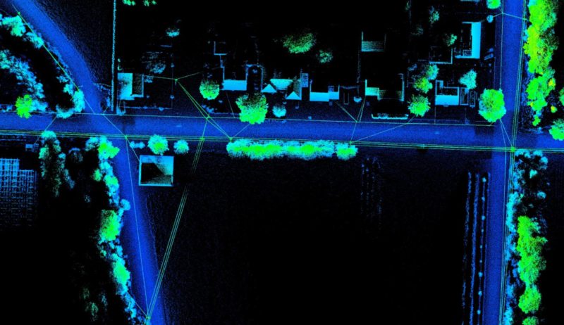 Oliver transmission line LiDAR data classified