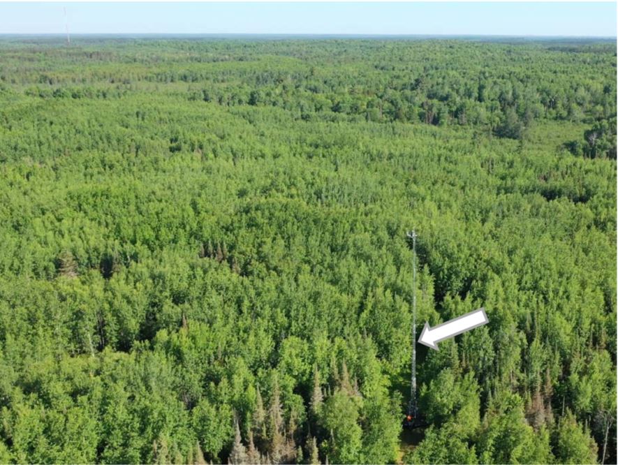 Aerial view of flux tower