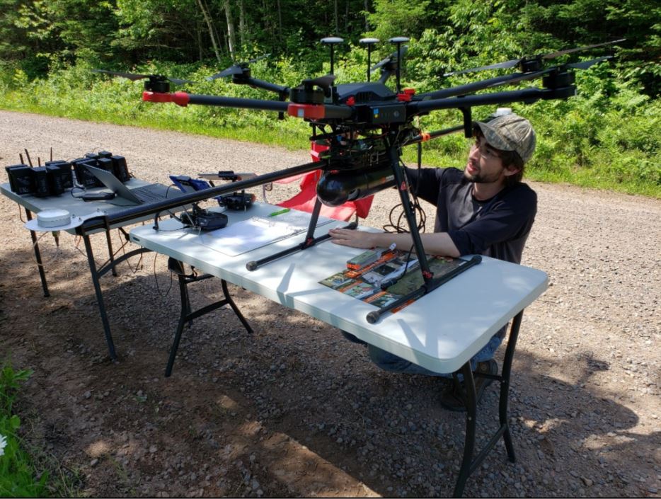 Routescene UAV LidarPod set up at CHEESEHEAD