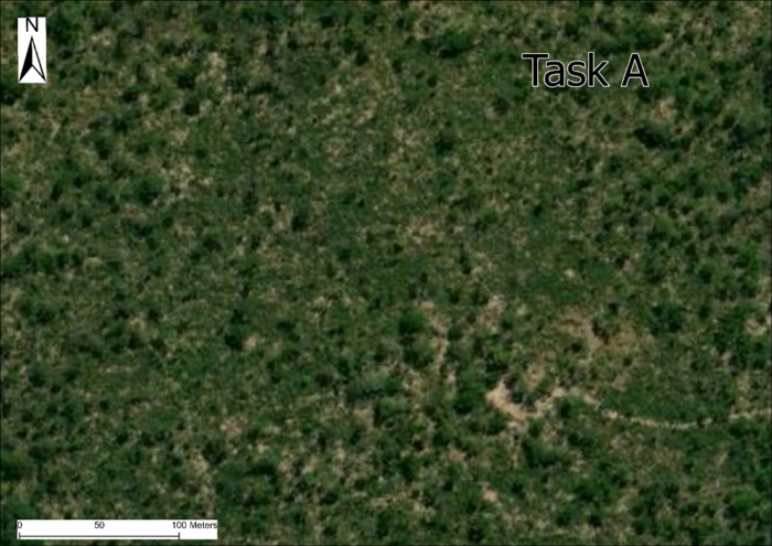 RGB satellite imagery at Site A showing no evidence of craters or trenches. Sources: Esri, DigitalGlobe, GeoEye, i-cubed, USDA FSA, USGS, AEX, Getmapping, Aerogrid, IGN, IGP, swisstopo, and the GIS User Community.