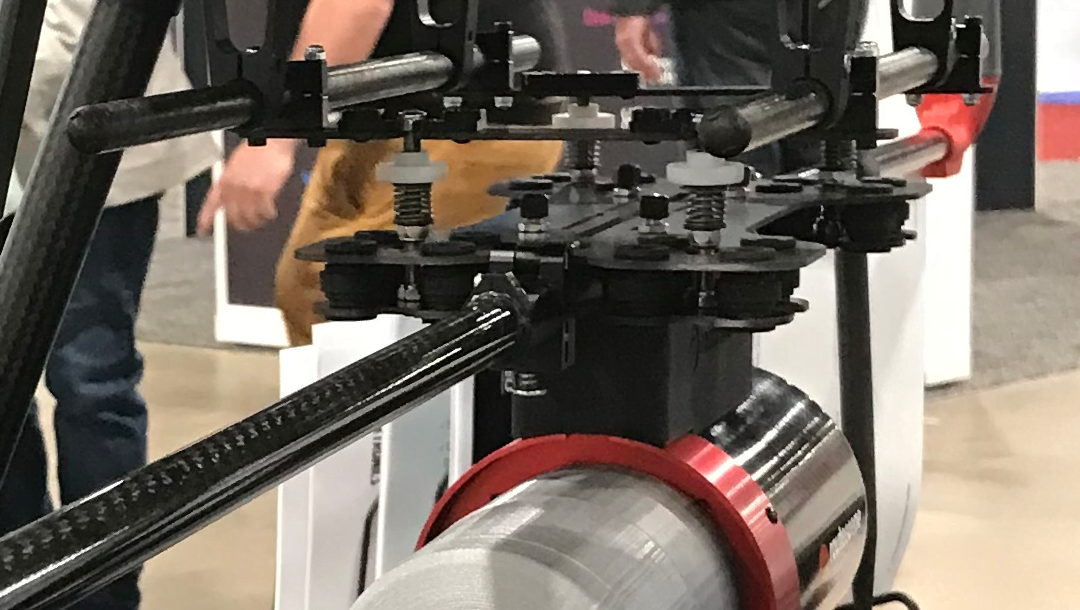 Image of the UAV mounting system showing secure, quick release connectors.