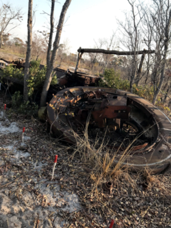 Image of damage in Angola due to an exploded land mine